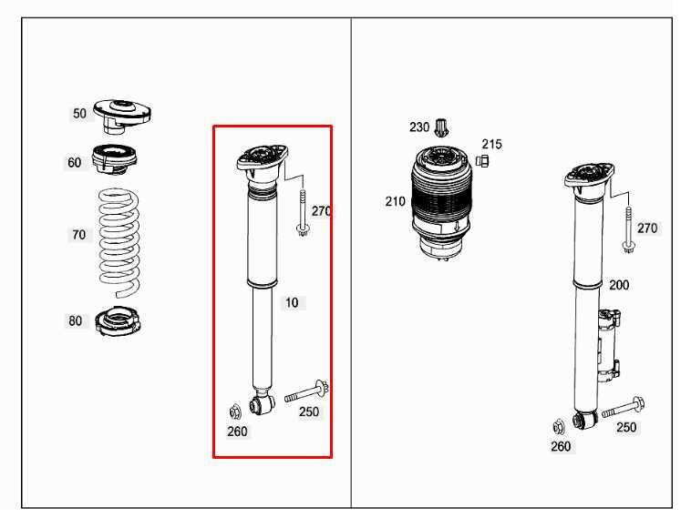 2015-21 Mercedes-Benz C300 4Matic AWD Rear Driver Left Side Shock Strut Absorber1