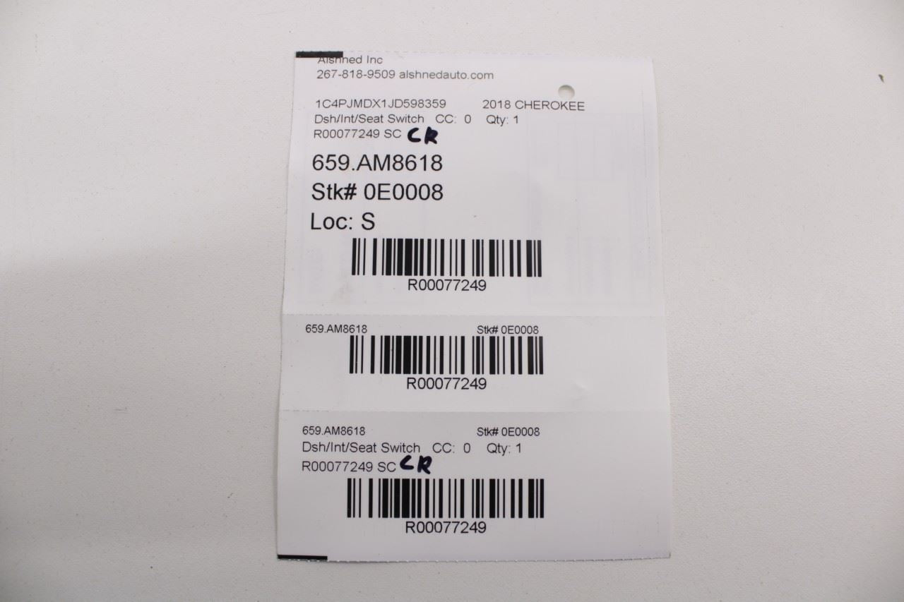 2014-23 Jeep Cherokee Limited Front Left Side Power Seat Switch 56049433AE *ReaD - Alshned Auto Parts