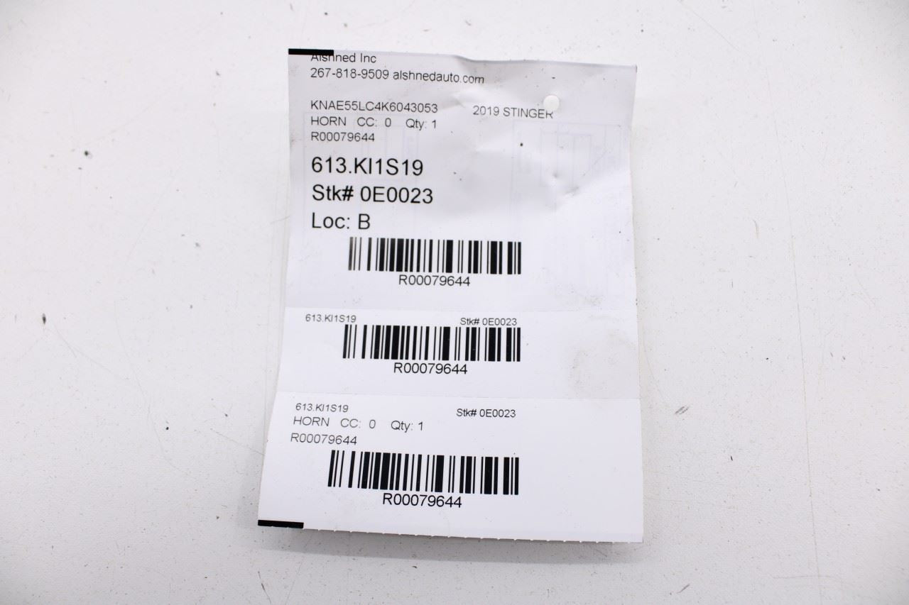 2018-2021 KIA Stinger GT2 AWD High and Low Note Horn w/ Bracket 96611J5000 OEM - Alshned Auto Parts