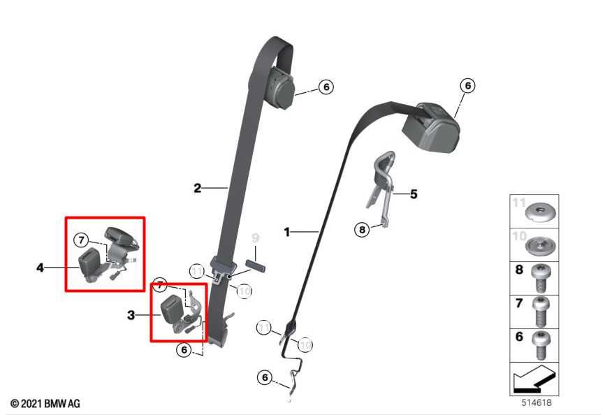 23-25 BMW 430i xDrive Gran Coupe Rear RH LH Center 2nd Row Seat Belt Buckle Set - Alshned Auto Parts