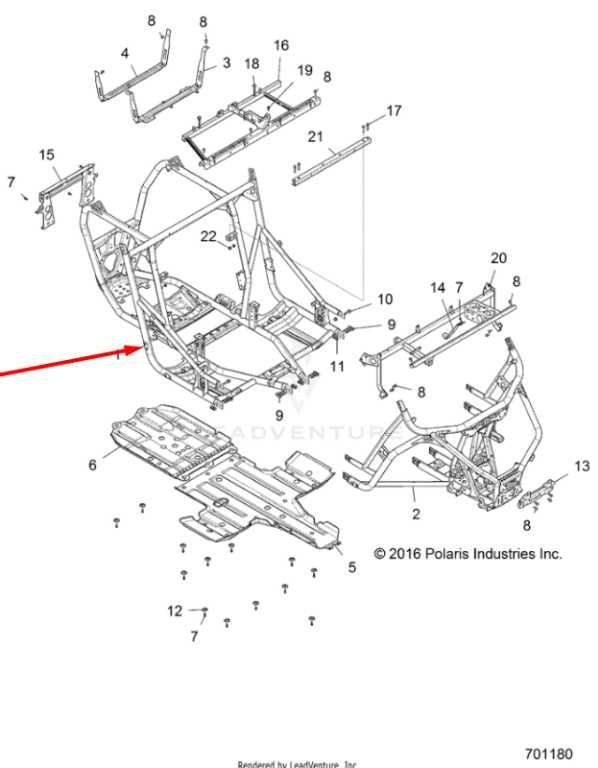 2017-2018 Polaris RZR XP 1000 Rear Main Cab Frame 1022402-458 OEM2