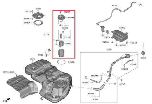 2019-2020 Hyundai Santa Fe SEL 2.4L In Tank Fuel Pump Assembly 31110-S1500 OEM - Alshned Auto Parts