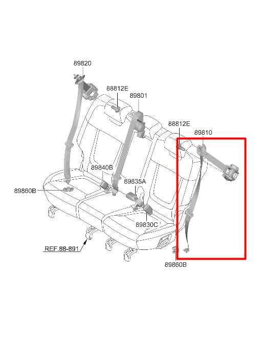 22-23 Hyundai Tucson SEL 2.5L Rear Driver Left Side 2nd Row Seat Belt Retractor - Alshned Auto Parts