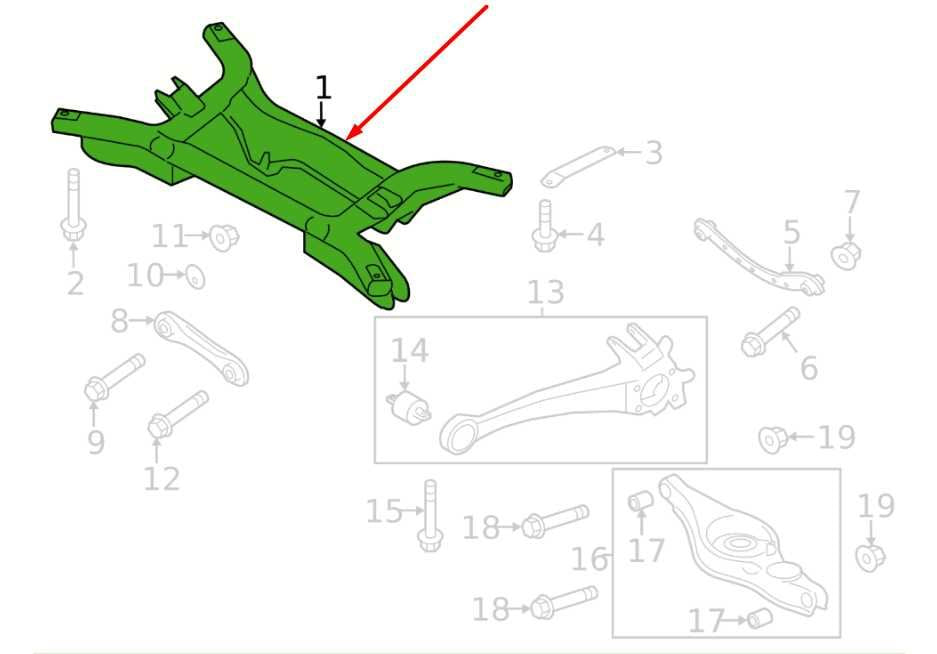 2017-2025 Mitsubishi Outlander Sport SE 4WD Rear Crossmember Subframe 4100A2932