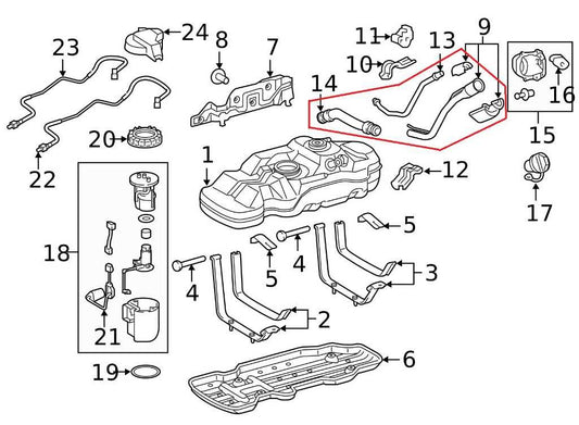 2013-2018 Toyota Tacoma Limited 3.5L Fuel Filler Neck Hose Tube Pipe 77201-04161 - Alshned Auto Parts