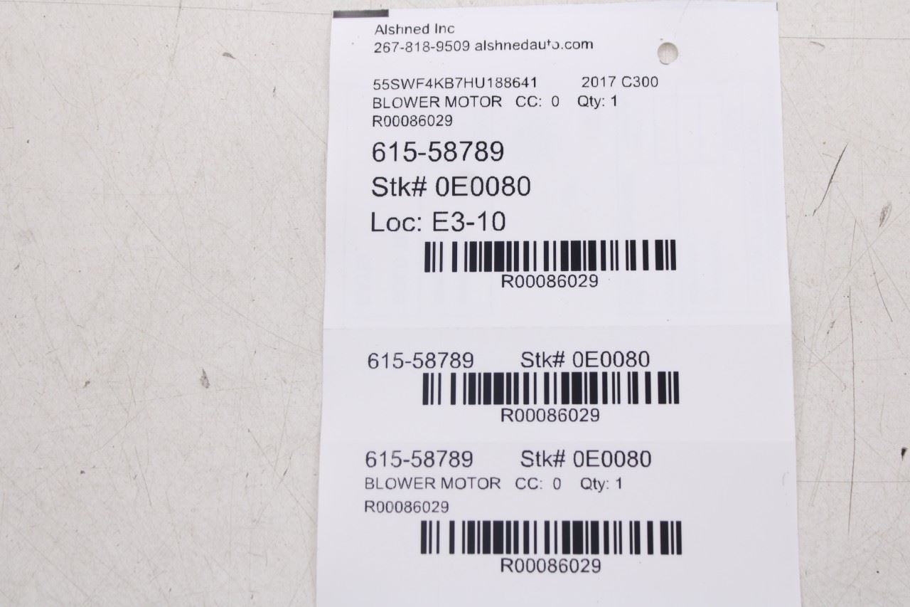2015-2023 Mercedes-Benz C300 4Matic 2.0L AC Heater Blower Motor Fan 0999062003 - Alshned Auto Parts
