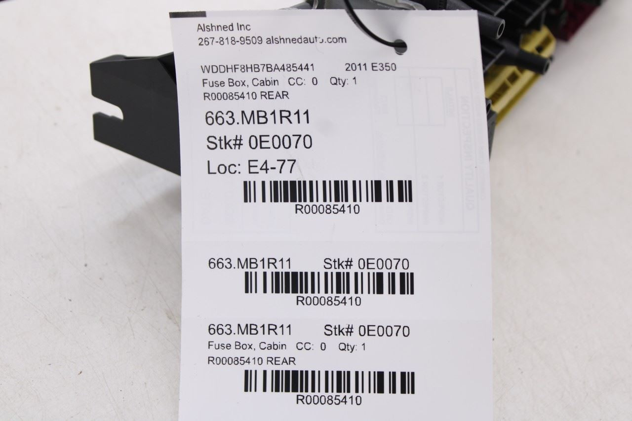 2010-16 Mercedes-Benz E350 Luxury 3.5L Rear Trunk SAM Fuse Relay Junction Block15