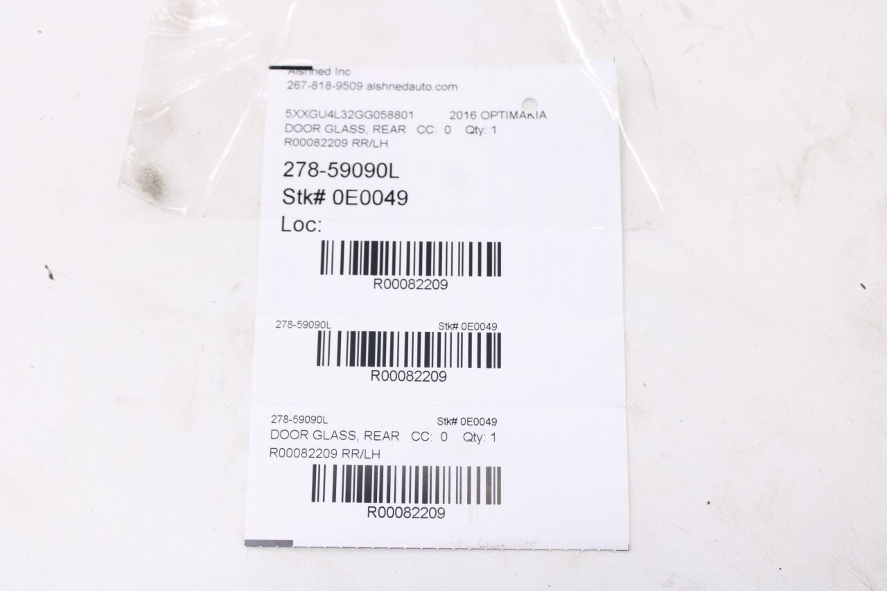 2016-2020 KIA Optima EX Rear Left Driver Side Door Window Glass 83410D5010 OEM - Alshned Auto Parts