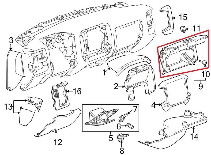 14-19 Chevrolet Silverado 1500 2WT Upper Glove Box Storage Compartment 231150951