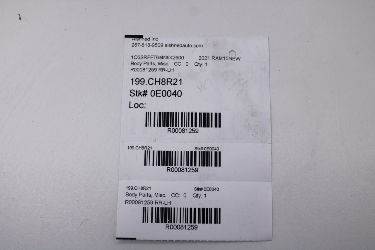 2019-2026 RAM 1500 Big Horn Rear Left Wheelhouse Liner Splash Shield 68365746AA11