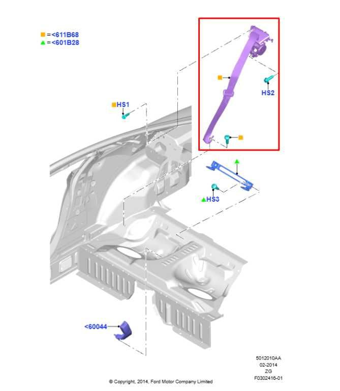 15-17 Ford Mustang GT 5.0L Rear Passenger Right Side 2nd Row Seat Belt Retractor - Alshned Auto Parts