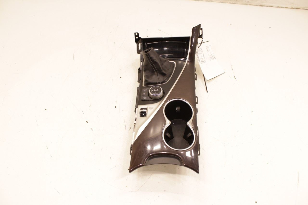 15-17 Infiniti Q50 Premium Front Center Console Shifter Bezel Trim w/ Cup Holder - Alshned Auto Parts