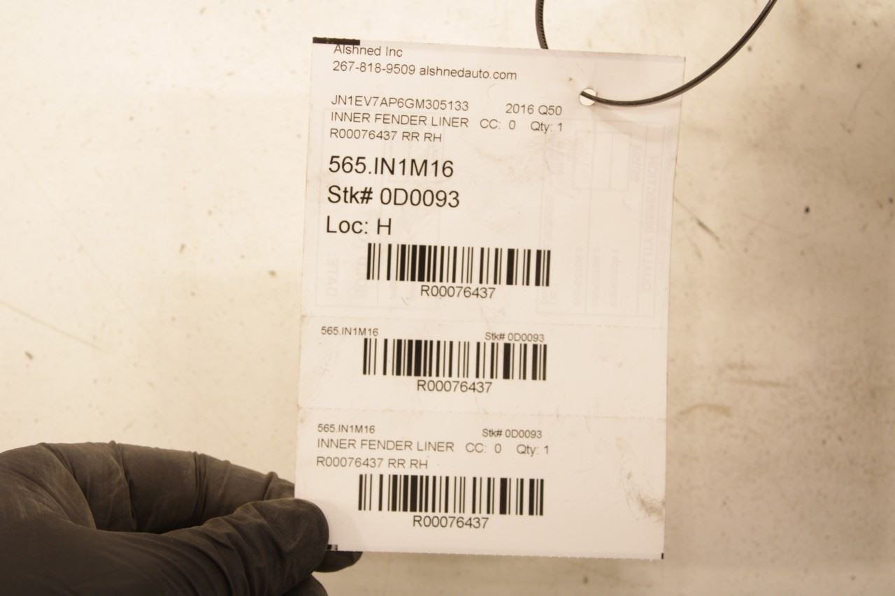 2014-2024 Infiniti Q50 Premium Rear Right Side Wheelhouse Liner Splash Shield - Alshned Auto Parts
