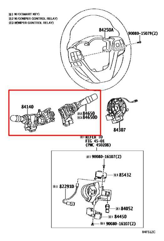 2014-20 Toyota Sienna LE 3.5L FWD Steering Column Light Turn Signal Wiper Switch - Alshned Auto Parts