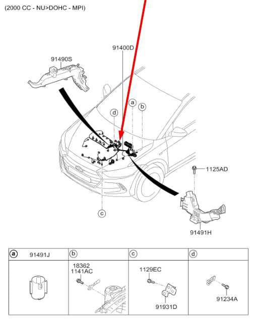 2016-2018 Hyundai Elantra 2.0L Engine Wire Wiring Harness 91430-F3205 OEM1