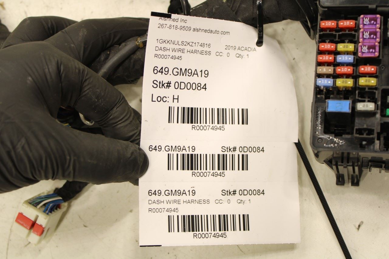 2018-19 GMC Acadia SLT-1 Dash Instrument Panel Wire Harness w/ Fuse Box 84458056 - Alshned Auto Parts
