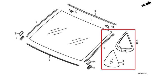 2015-20 Acura TLX Tech Rear Right Side Quarter Window Glass 73405-TZ3-A01 *ReaD* - Alshned Auto Parts
