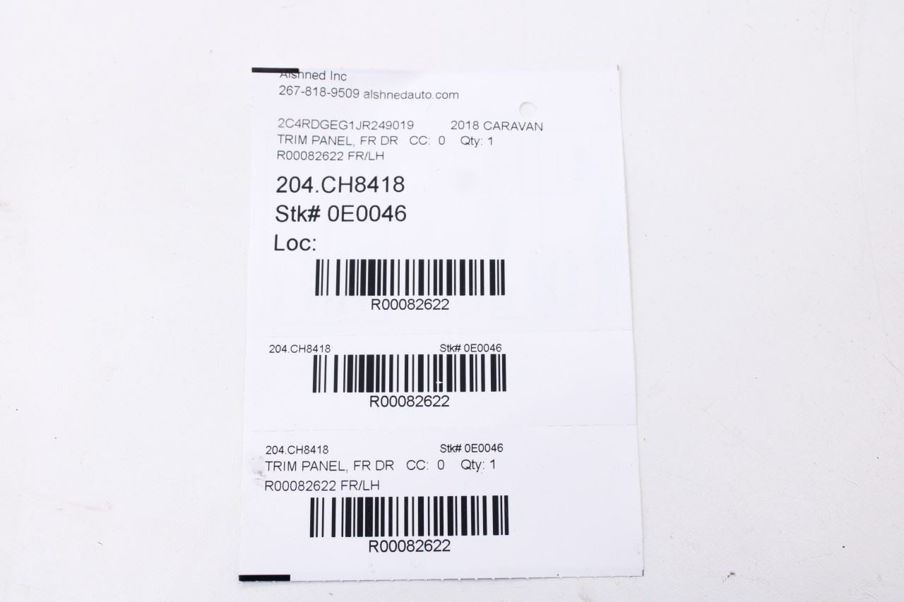 2012-2020 Dodge Grand Caravan GT Front Left Side Door Trim Panel 1YK17DX9AA OEM19