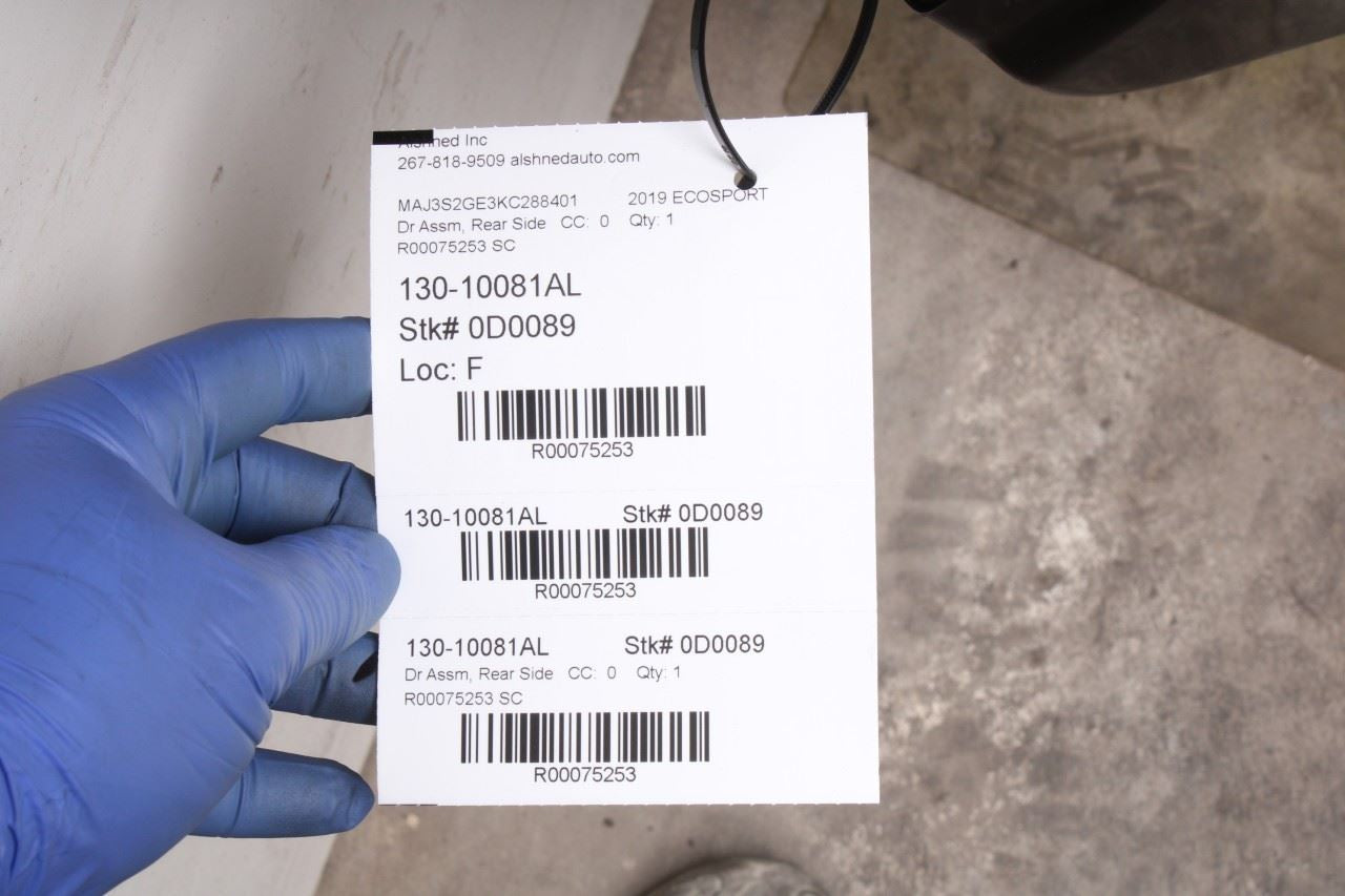 18-22 Ford Ecosport SE Rear Left Driver Side Door Shell Panel GN1Z-7424631-K OEM - Alshned Auto Parts