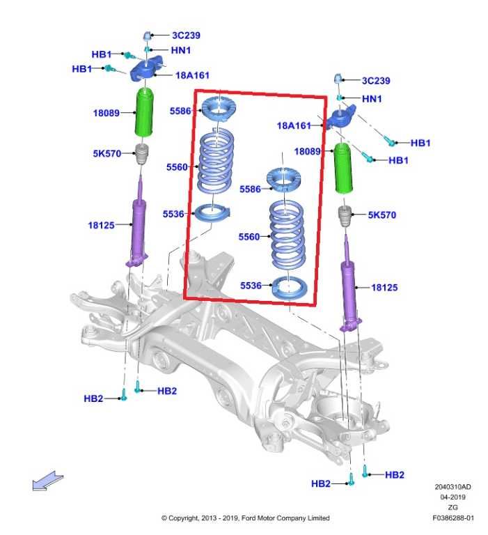 2015-23 Ford Mustang Conv V6 RWD Rear RH and LH Coil Spring Set of 2 FR3C5560KA1