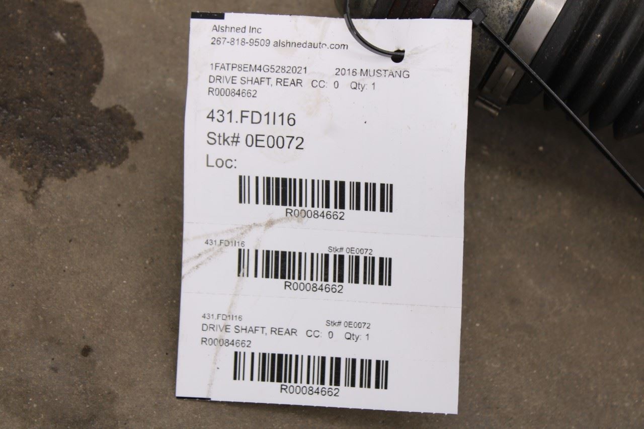 2015-17 Ford Mustang Conv V6 3.7L RWD AT Rear Drive Shaft Propeller FR3Z-4R602-Y11