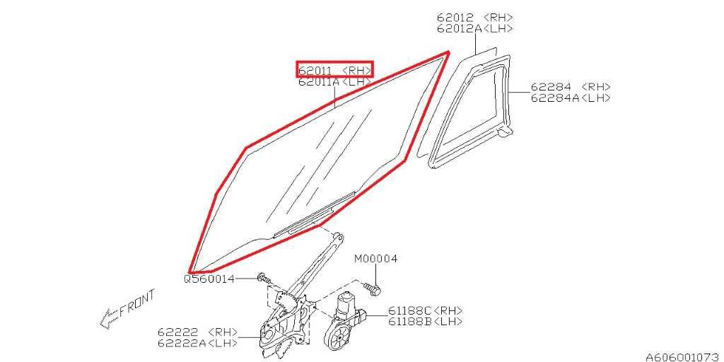 2014-2016 Subaru Impreza Sport Premium Rear Right Door Window Glass 62011FJ0011
