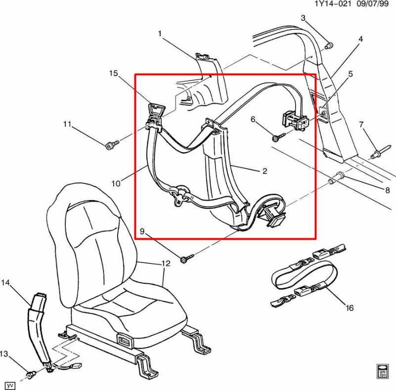 1997-2000 Chevrolet Corvette 5.7L Front Passenger Right Side Seat Belt Retractor - Alshned Auto Parts