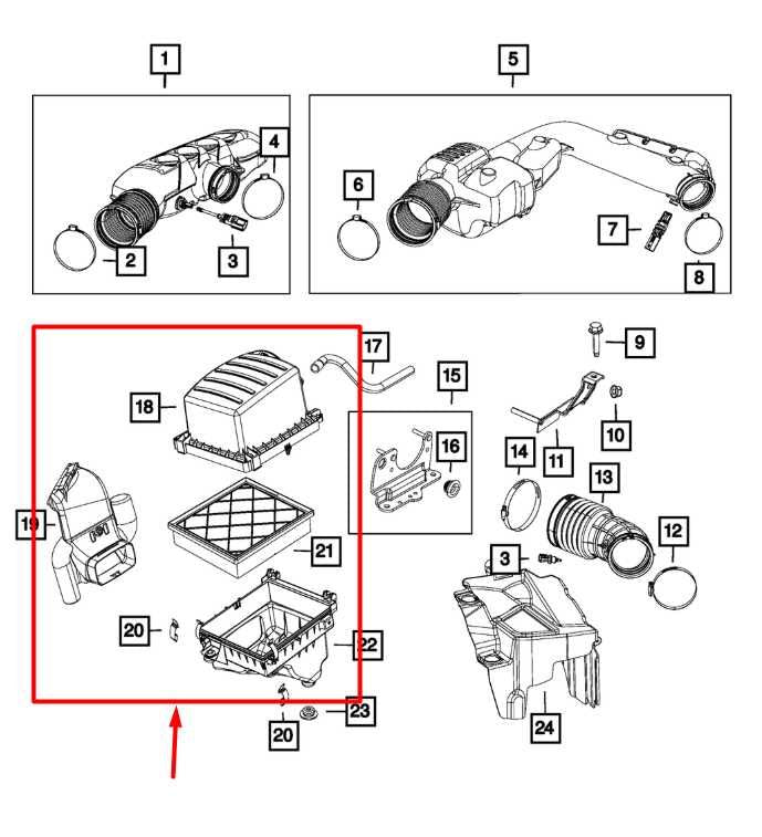 11-21 Jeep Grand Cherokee Air Intake Cleaner w/ Fuel Air Cleaner Duct 68084277AA - Alshned Auto Parts