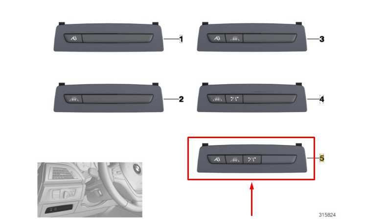 15-16 BMW 435I Gran Coupe Control Driver Assistance Switch w/ Trim 61319268479 - Alshned Auto Parts