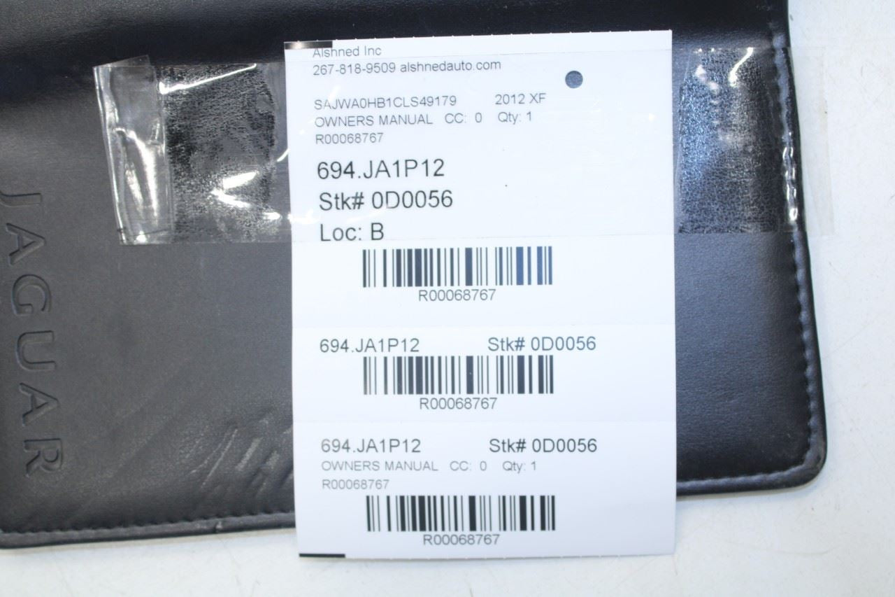 2012 Jaguar XF Owners Handbook Set with Case R68767 - Alshned Auto Parts