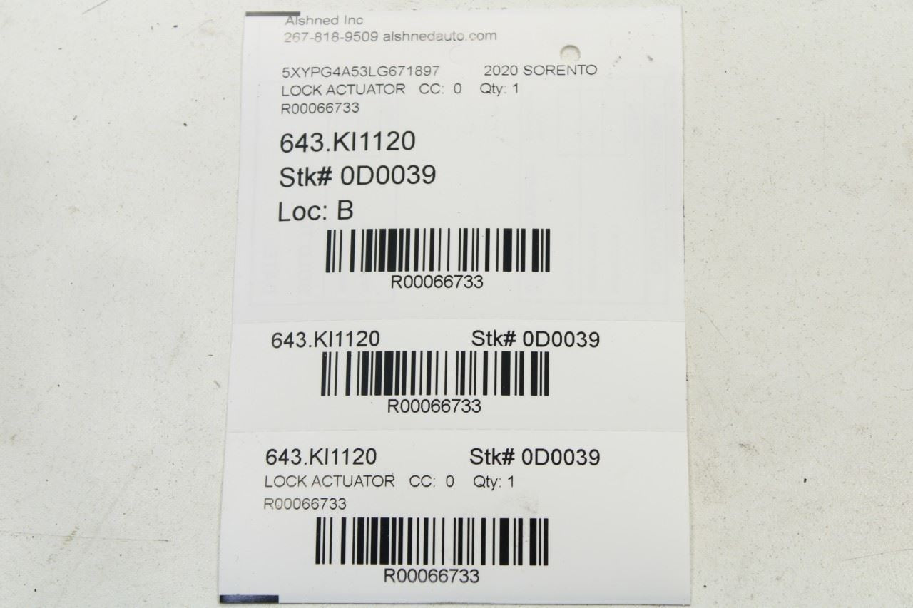 2016-2020 Kia Sorento LX Front Hood Lock Latch Actuator 81130-C5000 OEM - Alshned Auto Parts