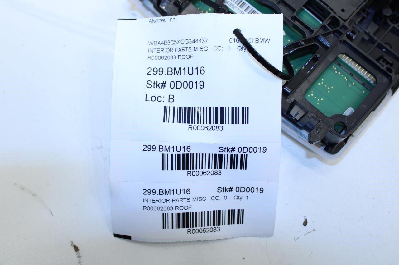15-16 BMW 435I Gran Coupe Overhead Dome Light Lamp w/ Sunroof Switch 63319312494 - Alshned Auto Parts