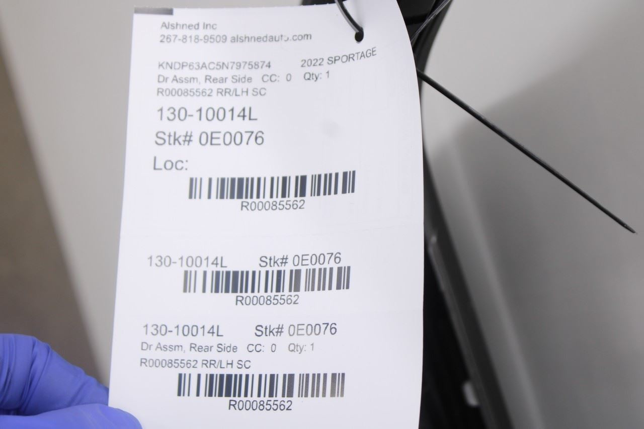 17-22 Kia Sportage Nightfall Rear Left Driver Side Door Shell Panel 77003-D900015
