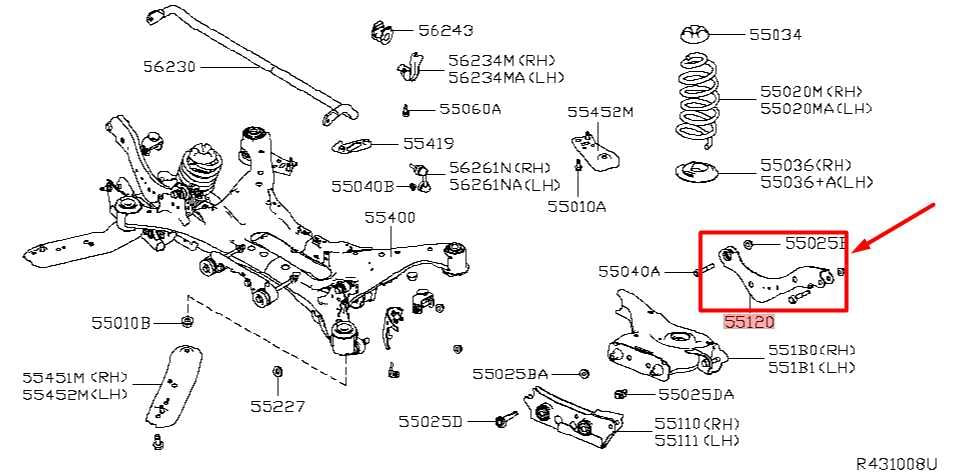 2019-2024 Nissan Altima RR LH Side Suspension Upper Control Arm 55120-6CA0B OEM - Alshned Auto Parts