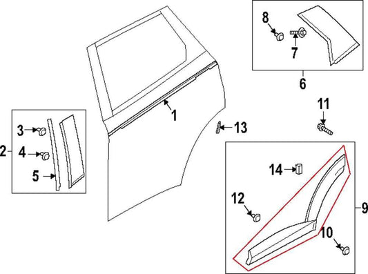 20-25 Mazda CX-30 2.5 S Rear Left Door Lower Body Side Molding DGH9-51-RD0 *ReaD - Alshned Auto Parts