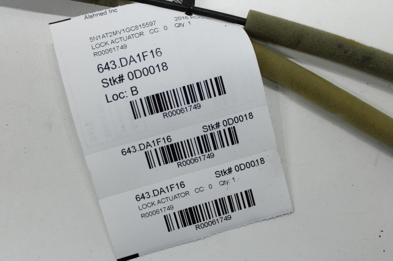 2014-2020 Nissan Rogue SV Rear Left Door Lock Latch Actuator 82501-4BA0A OEM - Alshned Auto Parts