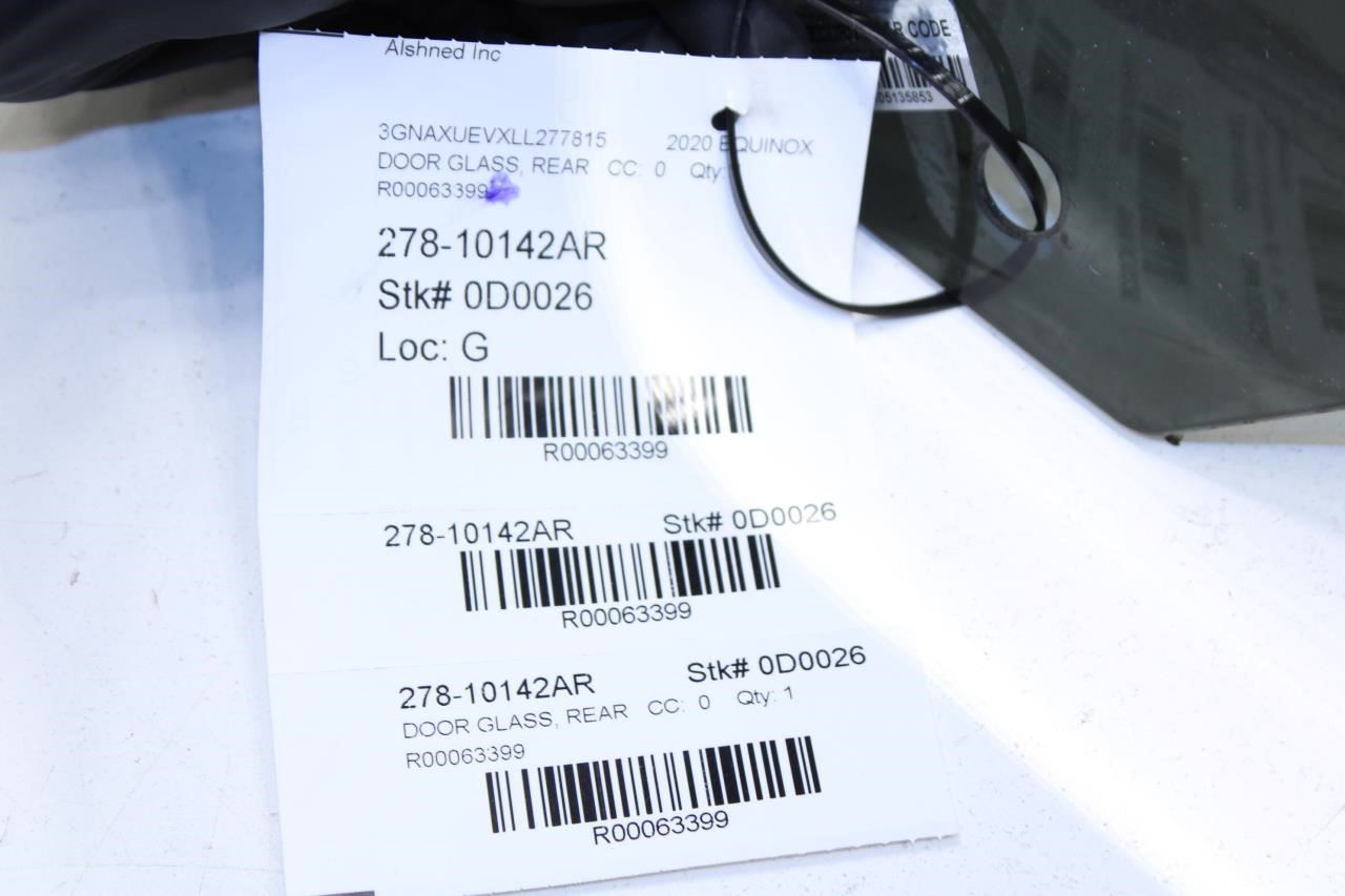 2018-2024 Chevrolet Equinox LT Rear Right Side Door Window Glass 84388313 OEM - Alshned Auto Parts