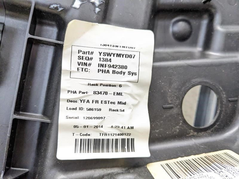 2009-2014 Hyundai Sonata Front Right Side Door Window Regulator 82481-3Q002 OEM - Alshned Auto Parts