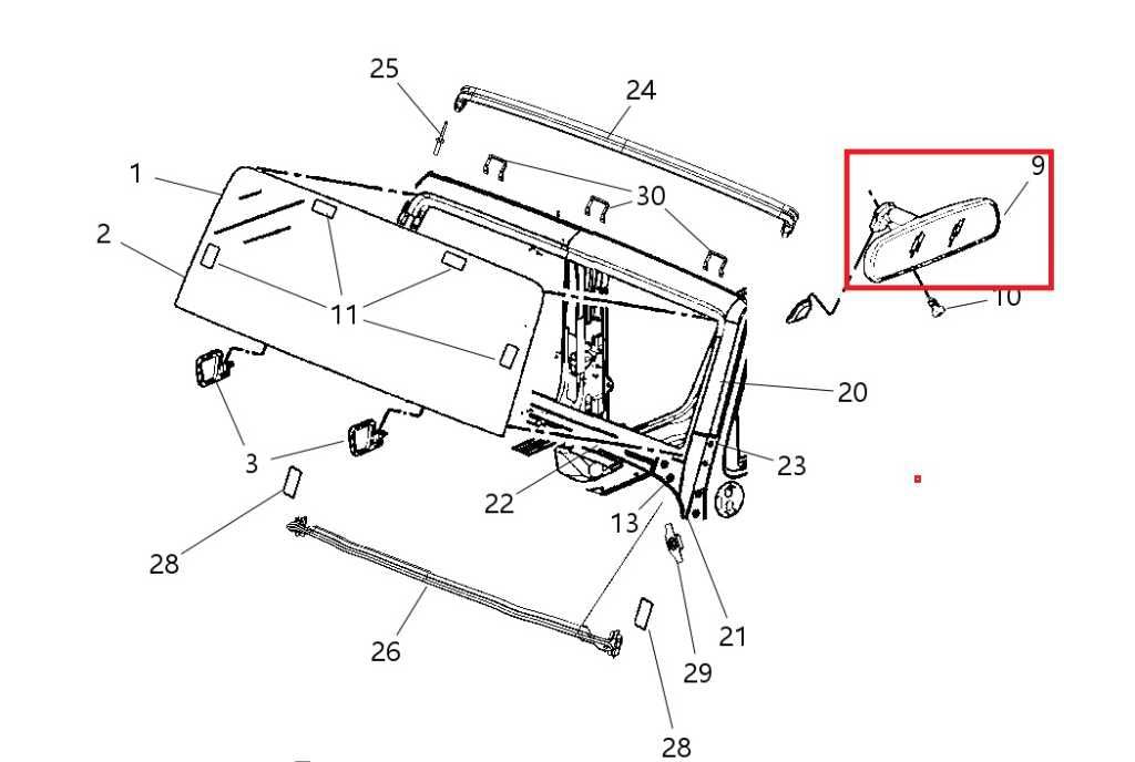 2013-18 Jeep Wrangler Sport 2dr Inner Front Interior Rear View Mirror 68158203AB - Alshned Auto Parts