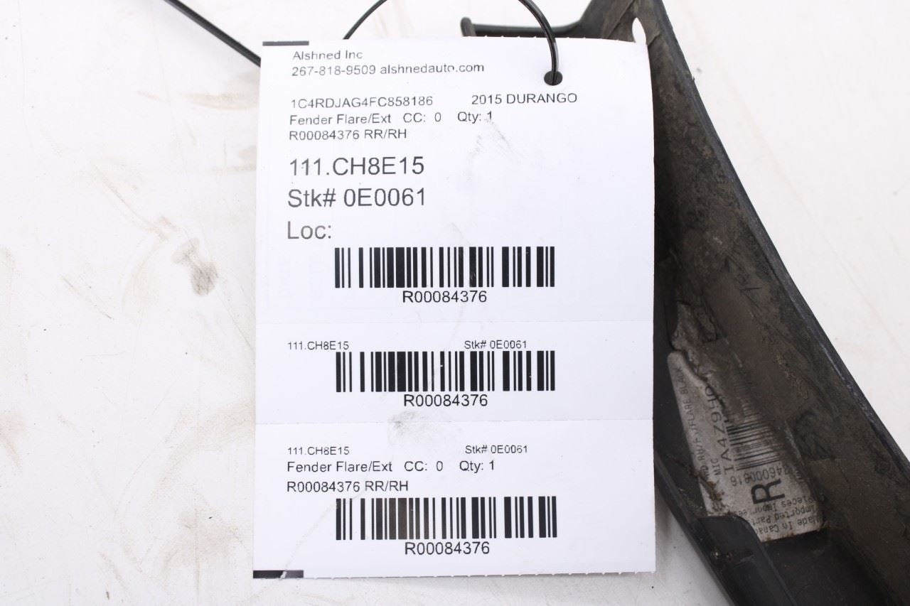 2011-2026 Dodge Durango SXT Rear Right Fender Wheel Opening Molding 1RK18TZZAE16