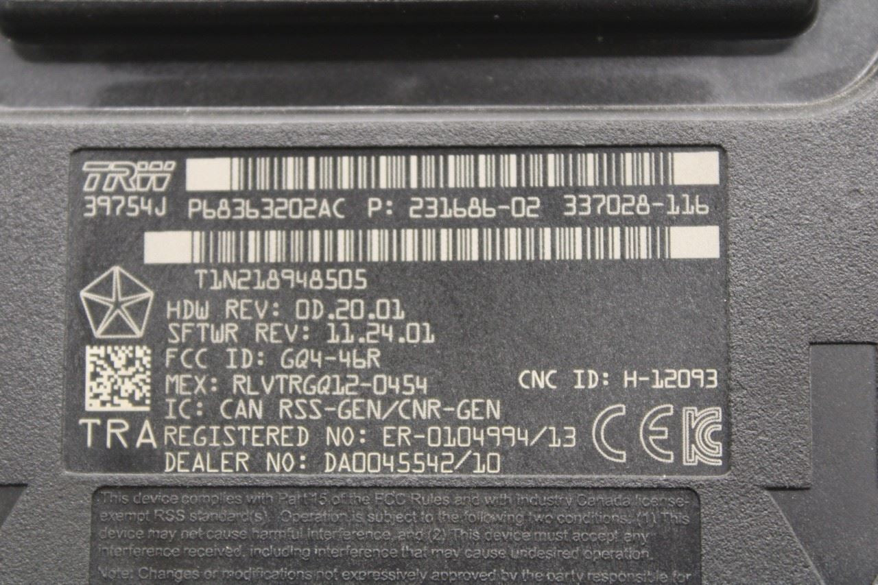 2018-2020 RAM 1500 Classic Crew Cab Keyless Entry Hub Receiver Control Module - Alshned Auto Parts
