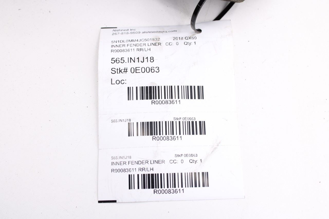 2014-2020 Infiniti QX60 Rear Left Driver Side Wheelhouse Liner Splash Shield9