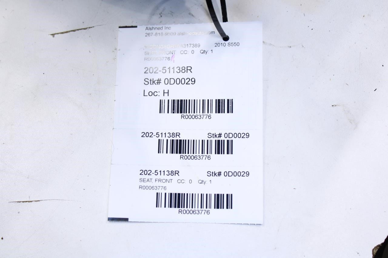 2007-11 Mercedes-Benz S550 Front Right Seat Back Upper Cushion 221-820-30-98 OEM - Alshned Auto Parts