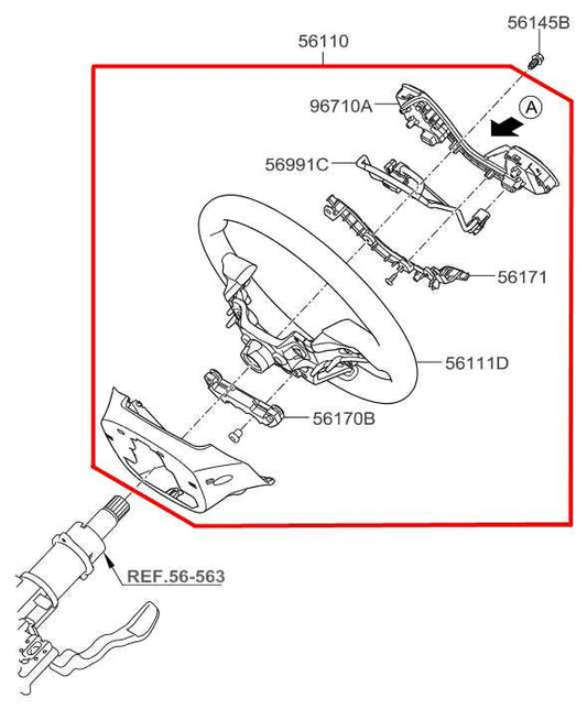 16-18 Hyundai Elantra SE 2.0L Steering Wheel w/ Control Buttons 56100-F3140-TRY - Alshned Auto Parts