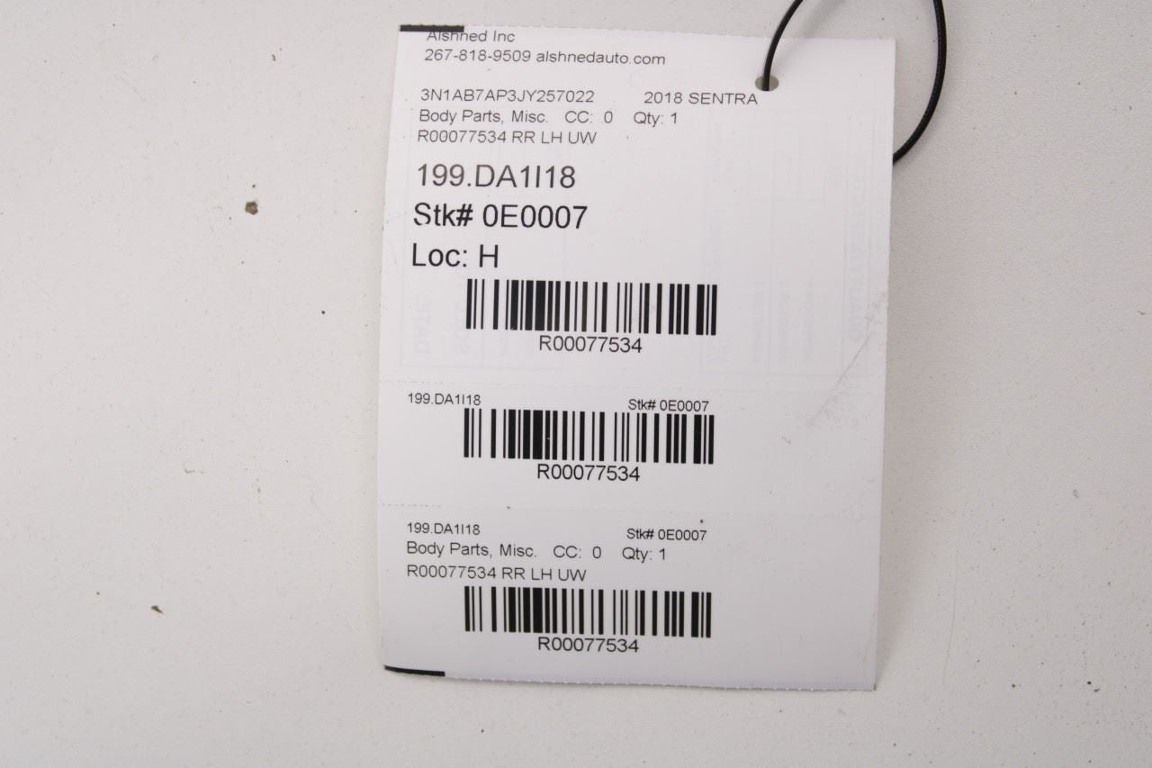 2013-2019 Nissan Sentra SL Rear Left Door Run Channel with Belt Outer Molding - Alshned Auto Parts