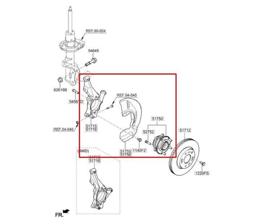 2015-2021 Hyundai Tucson Value Front Right Side Spindle Knuckle Hub 51716-D3000 - Alshned Auto Parts