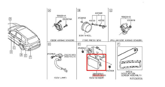 15-18 Nissan Pathfinder SL 3.5L AWD Rear Driver LH Side Blind Spot Radar Sensor - Alshned Auto Parts