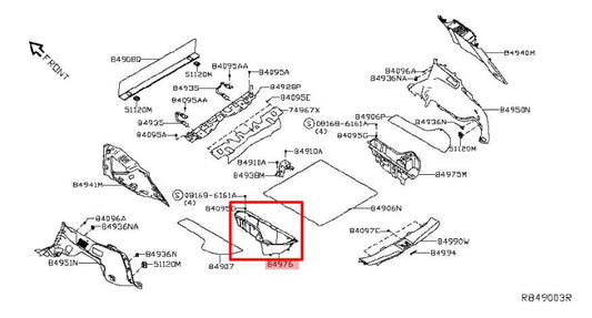 15-24 Nissan Murano Platinum Rear Driver Left Side Trunk Cargo Floor Storage Box - Alshned Auto Parts