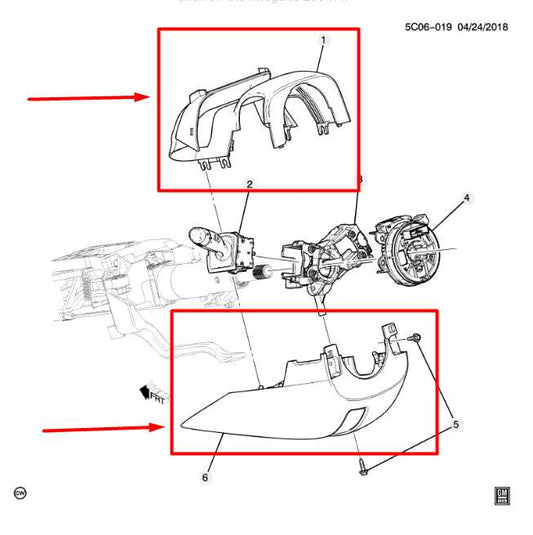 2019-2023 Chevrolet Silverado 1500 Steering Column Shroud Assembly 84570785 OEM - Alshned Auto Parts