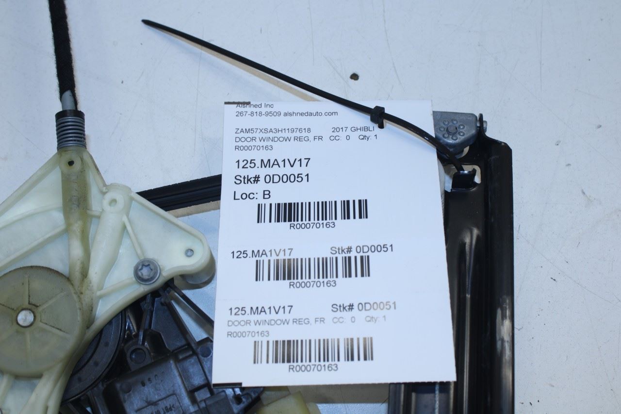 17-21 Maserati Ghibli Front Right Side Door Window Regulator w/ Motor 670009815 - Alshned Auto Parts